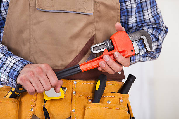 istock Repairman Holding Pipe Wrench 514299825