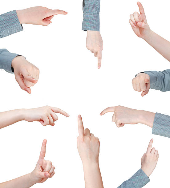 istock set of female pressing forefinger - hand gesture 514300929