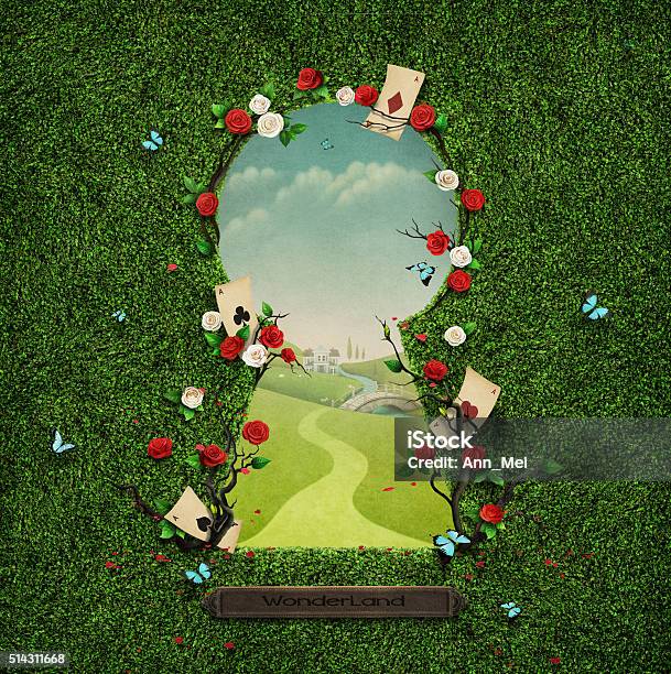 Keyhole Stock Illustration - Download Image Now - Alice in Wonderland - Fictional Character, Keyhole, Backgrounds