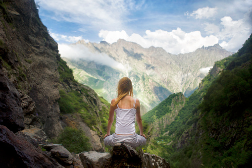 Yoga in the mountains 