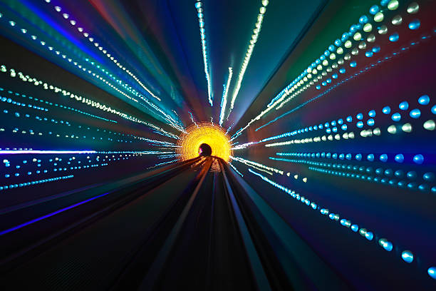 istock Through the long of lighting tunnel 514313770