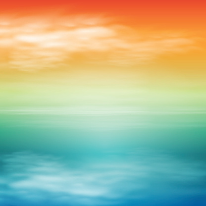 Sea sunset. Tropical background. EPS10 vector.