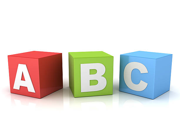 istock 3d a b c letters on red green blue boxes 514315692