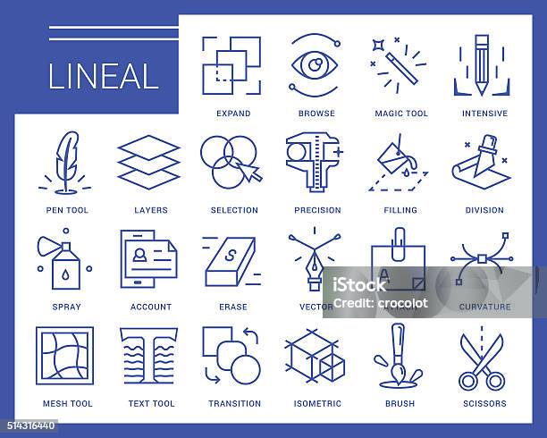 Line Vector Icons In A Modern Style Stock Illustration - Download Image Now - Grid Pattern, Icon Symbol, Drawing - Activity