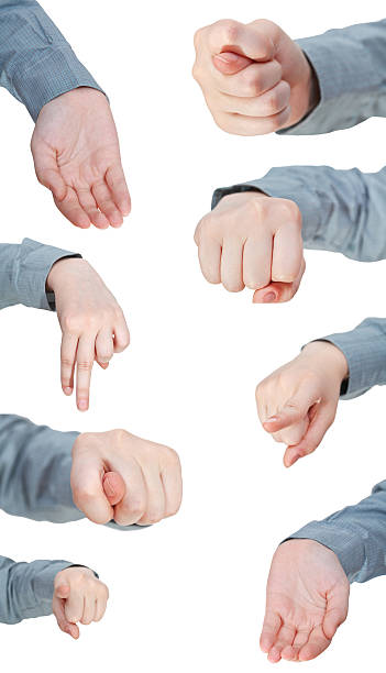 istock set of front view of female hand gesture 514318929