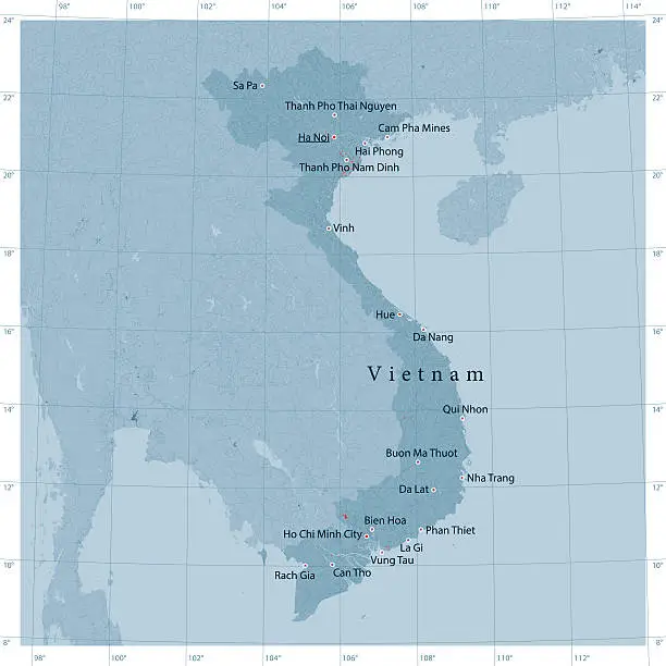 Vector illustration of Vietnam Vector Road Map