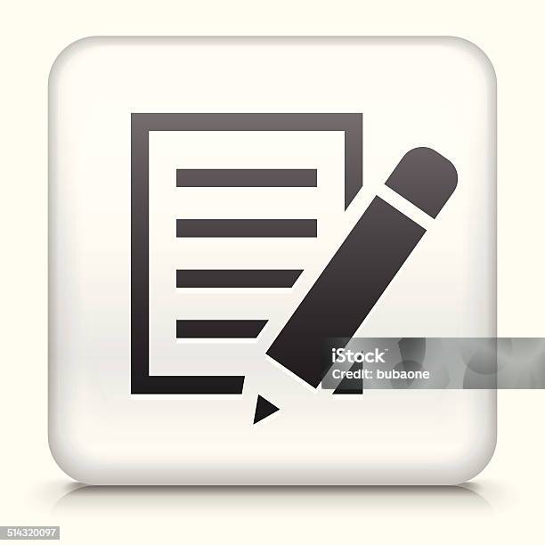 Paper Square Button Square Button With Paper Stock Illustration - Download Image Now ...
