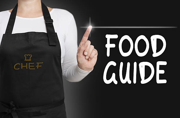 istock food guide touchscreen is operated by chef 514320426