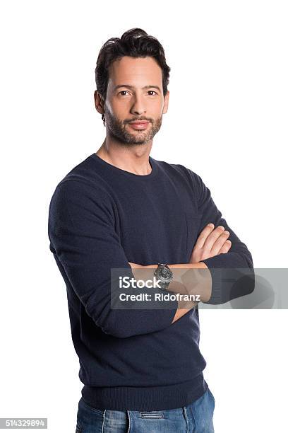 Proud Young Man Stock Photo - Download Image Now - Men, White Background, Arms Crossed