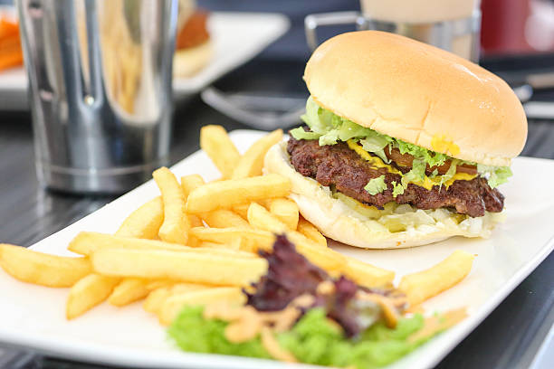 istock Gourmet Burger with fries 514332468
