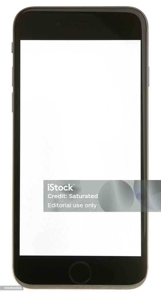 Raum Grau und Schwarz iPhone 6 mit leeren weißen Leinwand - Lizenzfrei Apple Computer Stock-Foto