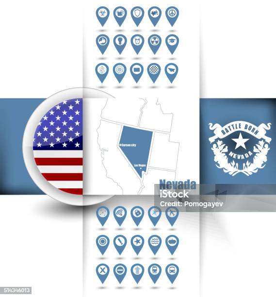 Us State Of Nevada Map Contour Stock Illustration - Download Image Now ...