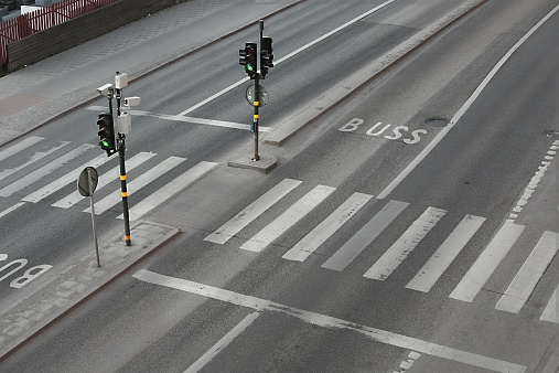 Pedestrian crossing on an urban street