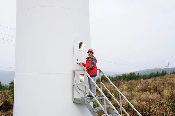 Engineers in the wind power field of grassland