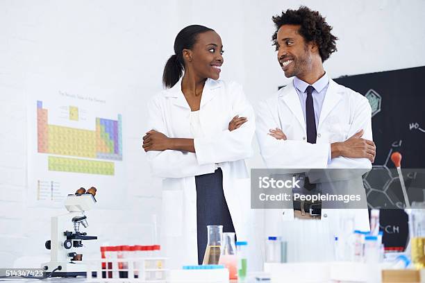 Lab Partners Bonding Stock Photo - Download Image Now - Adult, Adults Only, African Ethnicity