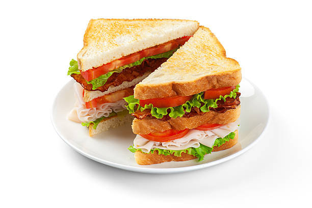 클럽 샌드위치 - sandwich turkey lettuce food 뉴스 사진 이미지