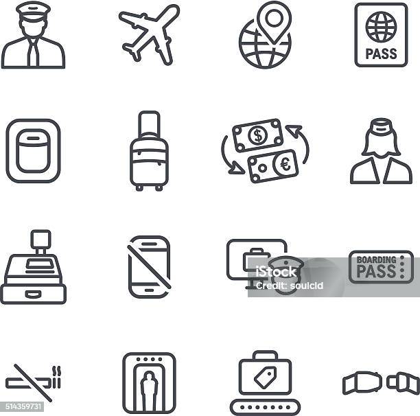 Flight Icons Stock Illustration - Download Image Now - Icon Symbol, Airport, Control