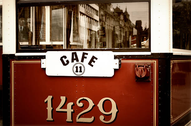 istock Vintage cafe in old tram 514360283