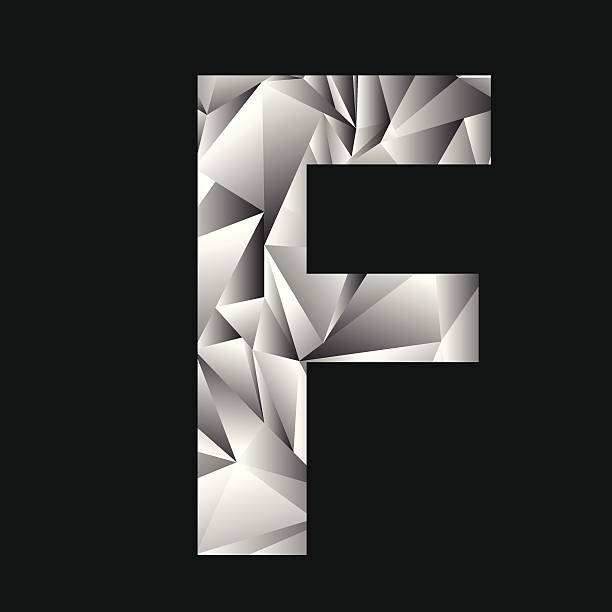 ilustrações, clipart, desenhos animados e ícones de crystal letra f - letter letter f crystal diamond