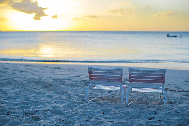 istock Two beach chair at caribbean resort 514360927