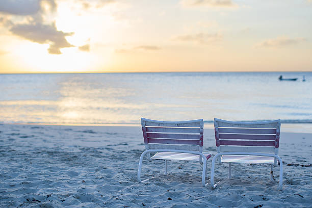 istock Two beach chair at caribbean resort 514360929