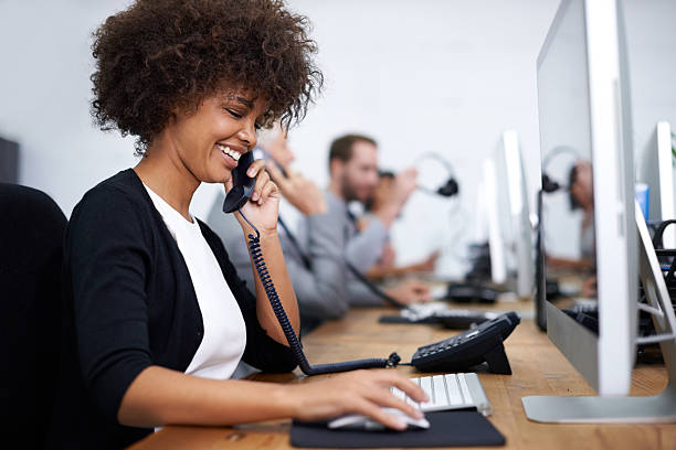Just One Moment Please Stock Photo - Download Image Now - Telephone, Order, Customer Service Representative - iStock
