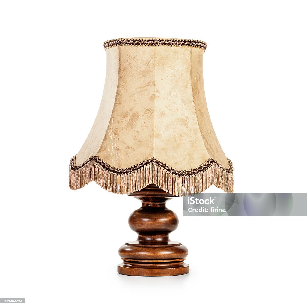 Table lamp Vintage table lamp isolated on white background. Object with clipping path Electric Lamp Stock Photo