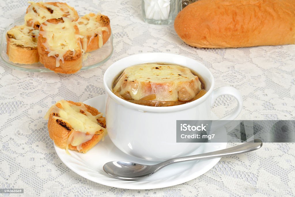 french onion soup french onion soup with a spoon  Appetizer Stock Photo