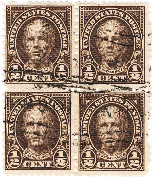 nathan hale 1929 demi cent timbre brun ton sur ton - 1920 1929 photos et images de collection
