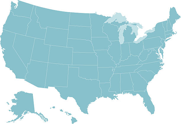 高品質の米国 map of america - アメリカ州境点のイラスト素材／クリップアート素材／マンガ素材／アイコン素材