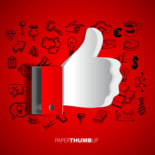 istock Papercut icon social networks with hand drawn icons 514366275