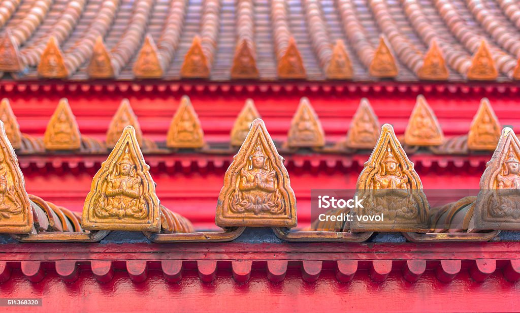 屋上のワットベンチャマボピット - タイ文化のロイヤリティフリーストックフォト