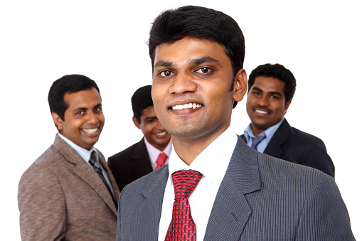 Group of Indian happy business people posing to the camera
