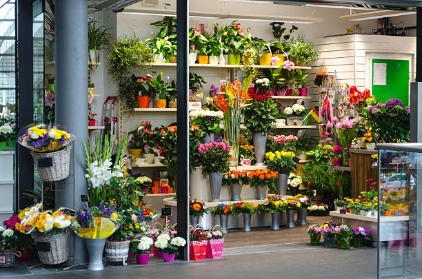 magasin de fleurs - flower market photos photos et images de collection