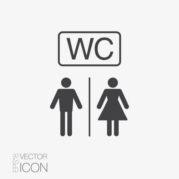 vektor toilette symbole: lady, mann - women little girls teenage girls one person stock-grafiken, -clipart, -cartoons und -symbole