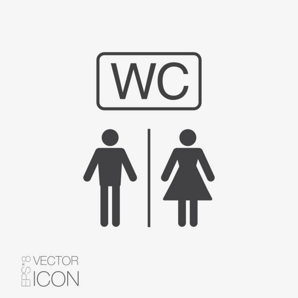 トイレのアイコンをベクトルします。 女性、男性 - women little girls teenage girls one person点のイラスト素材／クリップアート素材／マンガ素材／アイコン素材