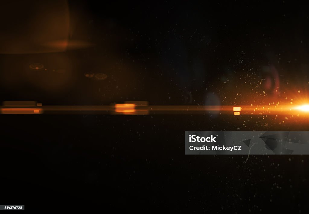 Minimalistic orange abstract flare light (super high resolution) Abstract wallpapper on black background Flare Stack Stock Photo