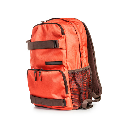 Backpack isolated on white background. Tourism and travel themes. Clipping path
