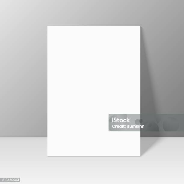 White Blank Stationary Near The Wall With Shadow Stock Illustration - Download Image Now - Blank, Model - Object, Template