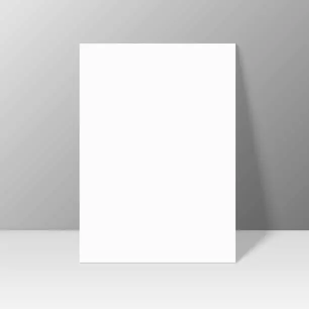 Vector illustration of White blank stationary near the wall with shadow.