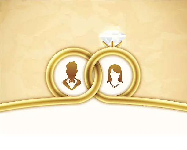 Vector illustration of Gold Wedding Background