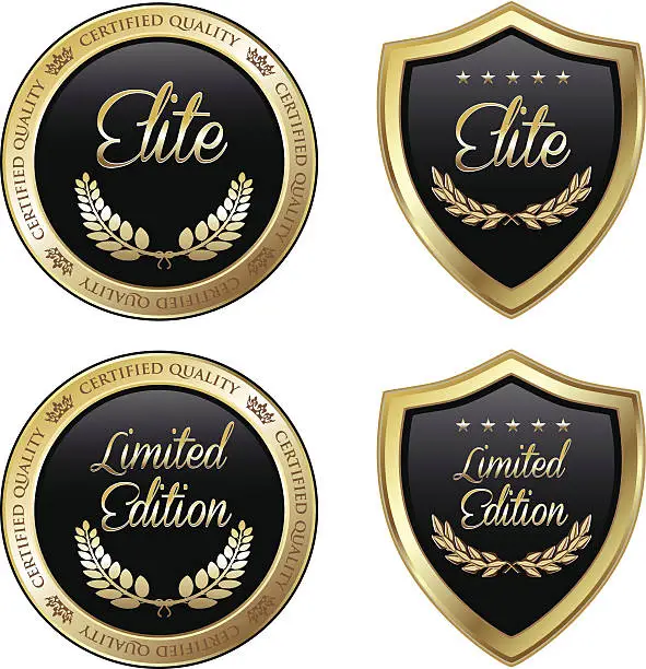 Vector illustration of Elite And Limited Edition Emblems