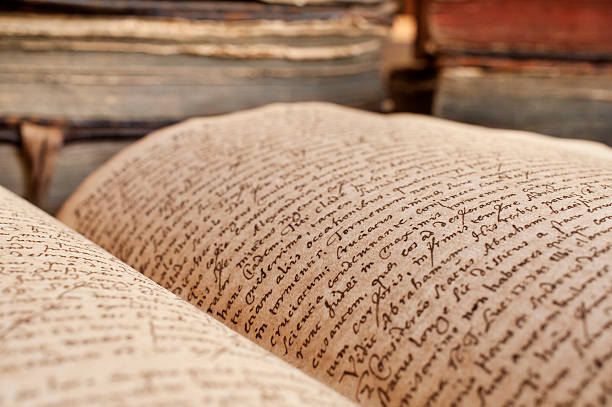 istock Handwritten antique book close-up 514381591