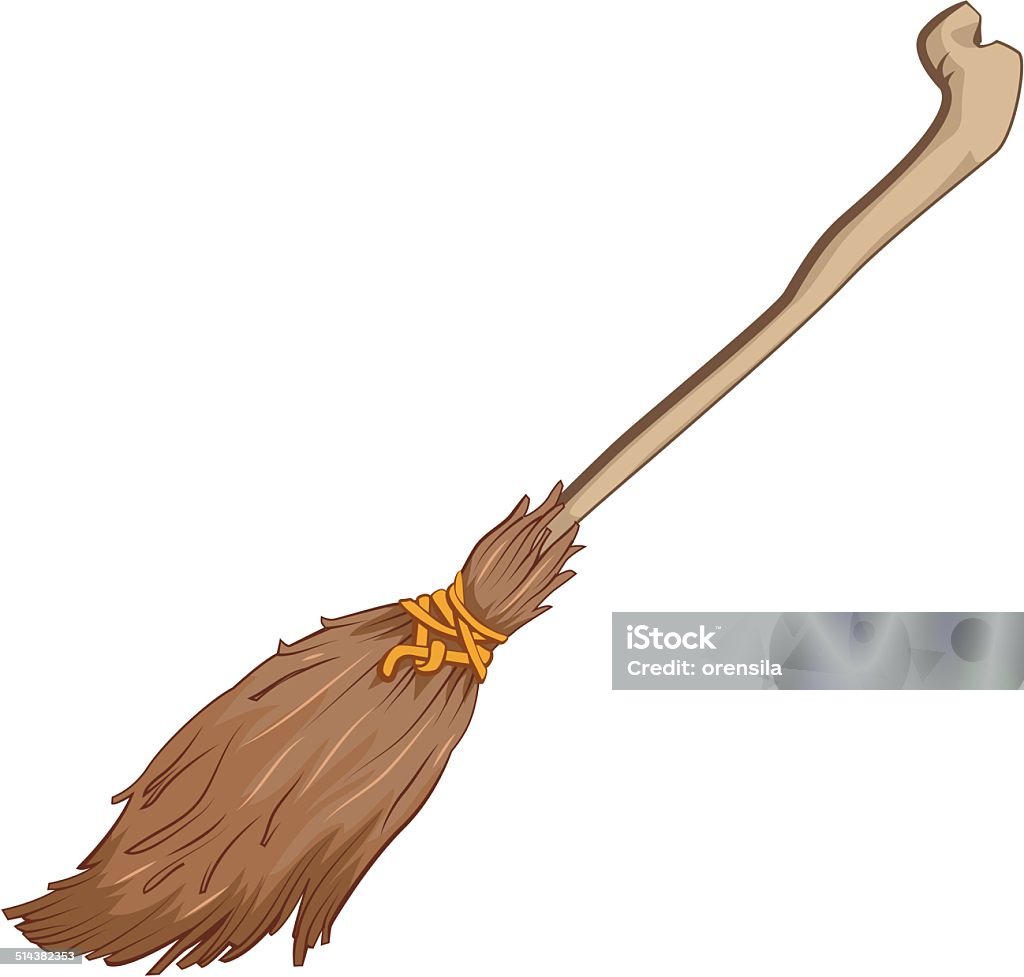 Old broom Old broom. Illustration isolated in vector format Broom stock vector