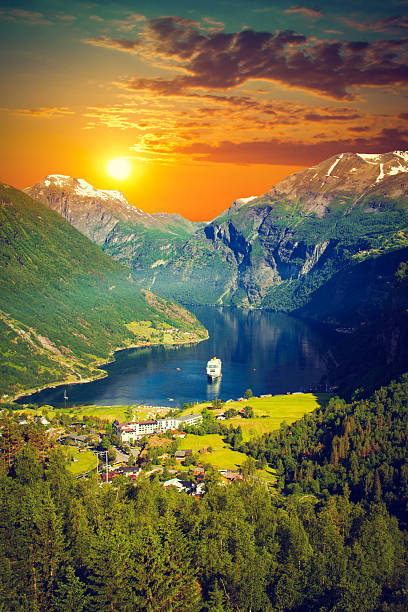 Northern Norwegian fjords. stock photo