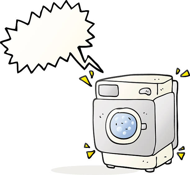 ilustrações, clipart, desenhos animados e ícones de discurso balão de desenhos animados roncar máquina de lavar roupa - rumbling