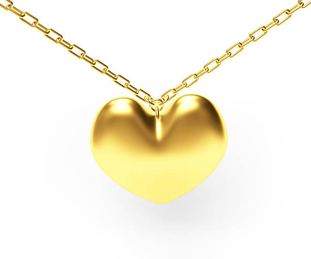 istock Golden heart on a chain 514385028
