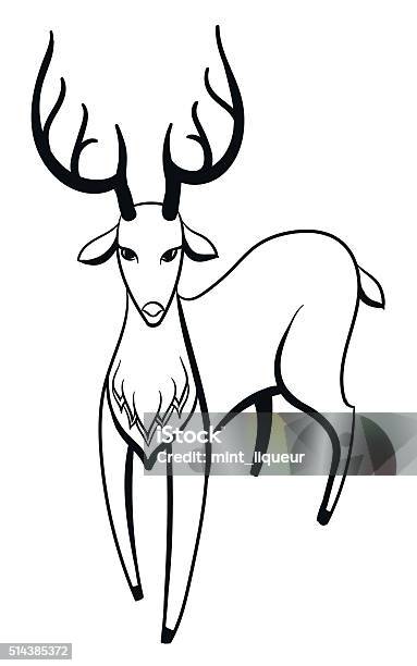 Line Art Rusa Vector Rusa Ilustrasi Stok - Unduh Gambar Sekarang - Anggota tubuh hewan ...
