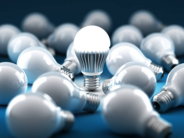 LED Technology Light bulb concept. 3D render. led light stock pictures, royalty-free photos & images