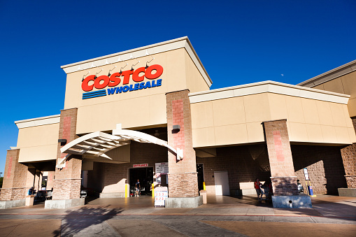 Citrus Heights, California, USA - Jun 29, 2012: Costco Wholesale storefront in Citrus Heights, California. Costco is known for discounted prices on its merchandise. Costco Wholesale operates an international chain of membership warehouses, carrying brand name merchandise at substantially lower prices.